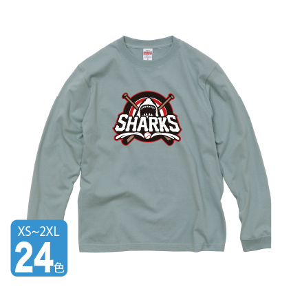 5.6オンス ロングスリーブ Tシャツ(1.6インチリブ)(品番5011-01) シルクプリント