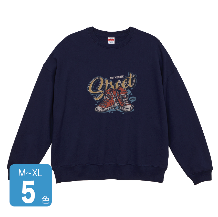 10.0オンス ビッグシルエット クルーネック スウェット(裏パイル)(品番5205-01)